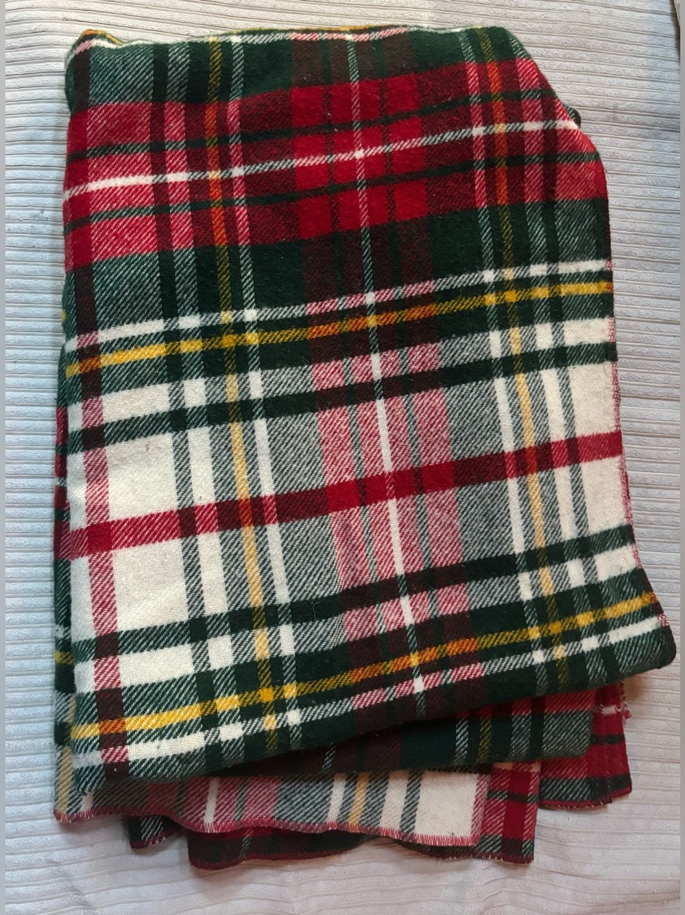 Vintage LL Bean Tartan Plaid Wool Blanket